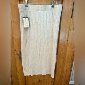 🎉Universal Thread Heathered Cream Long, Ribbed, Pencil Skirt Size XL NWT